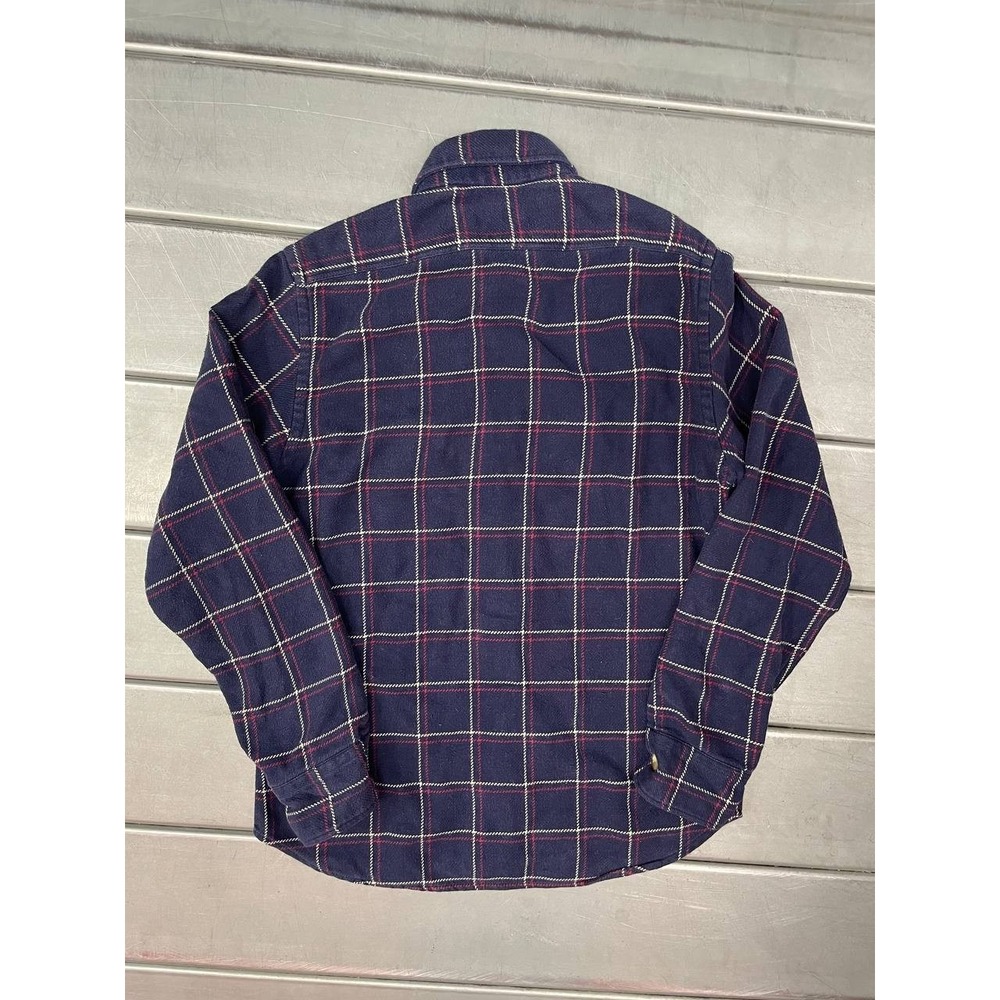 Taylor Stitch Flannel Button Up Shirt Mens 38 Blue Plaid Casual Long Sleeve - Picture 7 of 8